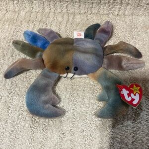 Ty Beanie Baby Claude style 4083. Multi colored crab. No flaws.